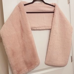 Blush Pink Faux Fur Wrap